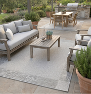 Indoor - Outdoor patio rug sisal rug cream grey rug  