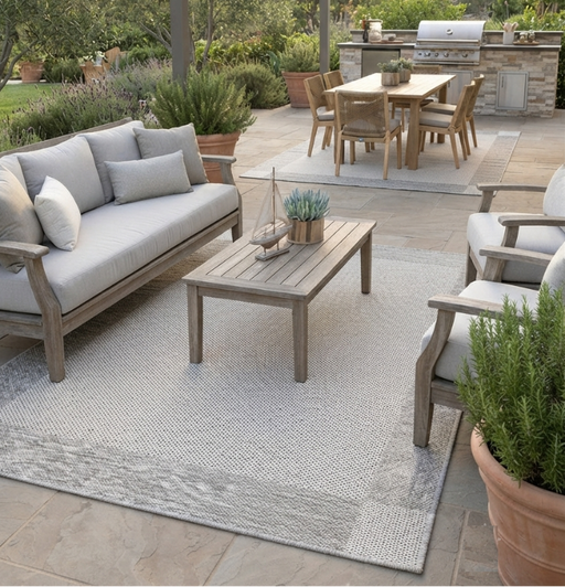 Indoor - Outdoor patio rug sisal rug cream grey rug  