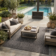 Indoor / Outdoor patio Rug Charcoal dark grey 