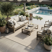 Indoor / Outdoor patio rug furniture light beige