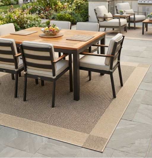 Outdoor / Indoor  living Rug Beige Black