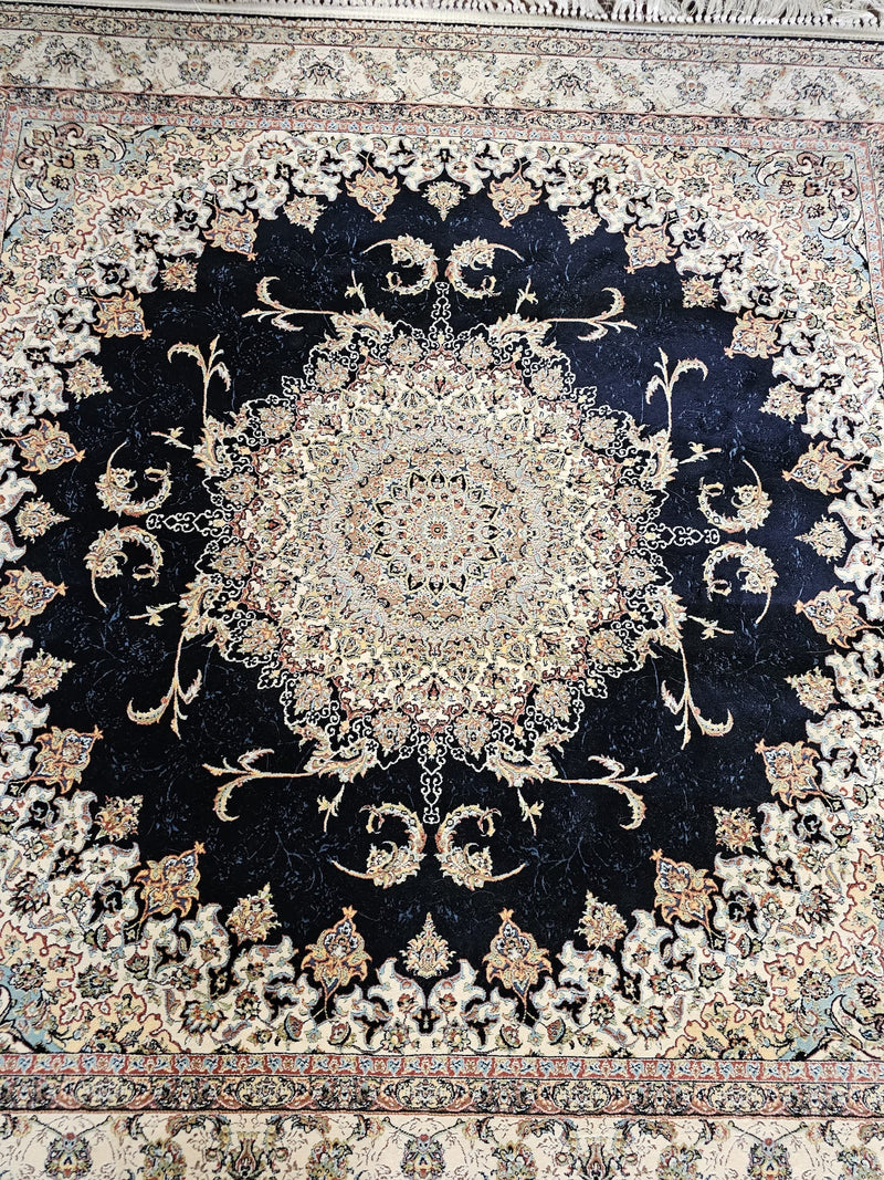Hakamanesh Aria Persian Black Cream Rug