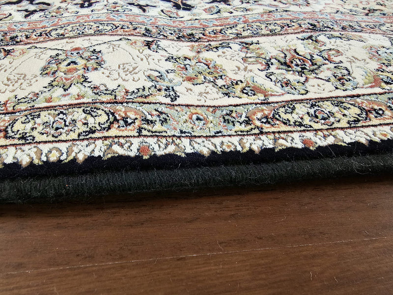 Hakamanesh Aria Persian Black Cream Rug