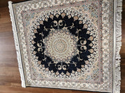 Hakamanesh Aria Persian Black Cream Rug