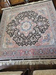 Hakamanesh Kakh Persian Black Red Rug