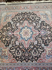 Hakamanesh Kakh Persian Black Red Rug