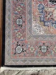 Hakamanesh Kakh Persian Black Red Rug