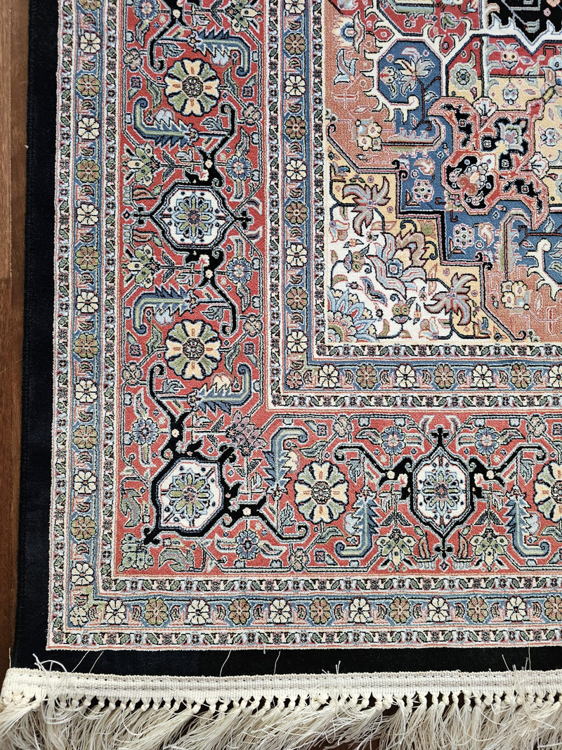 Hakamanesh Kakh Persian Black Red Rug