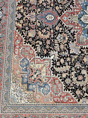 Hakamanesh Kakh Persian Black Red Rug