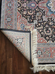 Hakamanesh Kakh Persian Black Red Rug