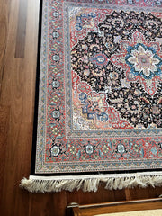 Hakamanesh Kakh Persian Black Red Rug
