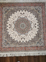 Hakamanesh Aria Persian Cream Rose Rug