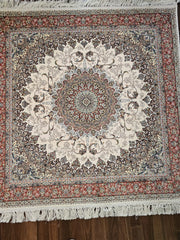 Hakamanesh Aria Persian Cream Rose Rug