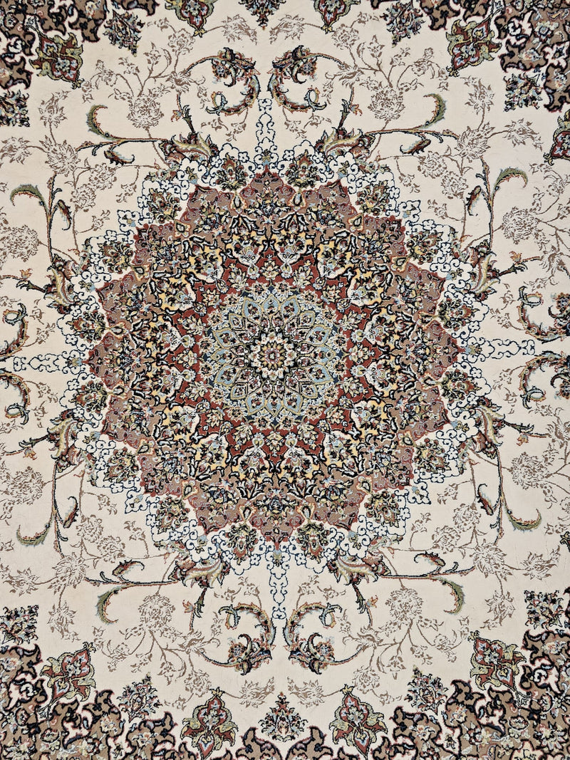 Hakamanesh Aria Persian Cream Rose Rug