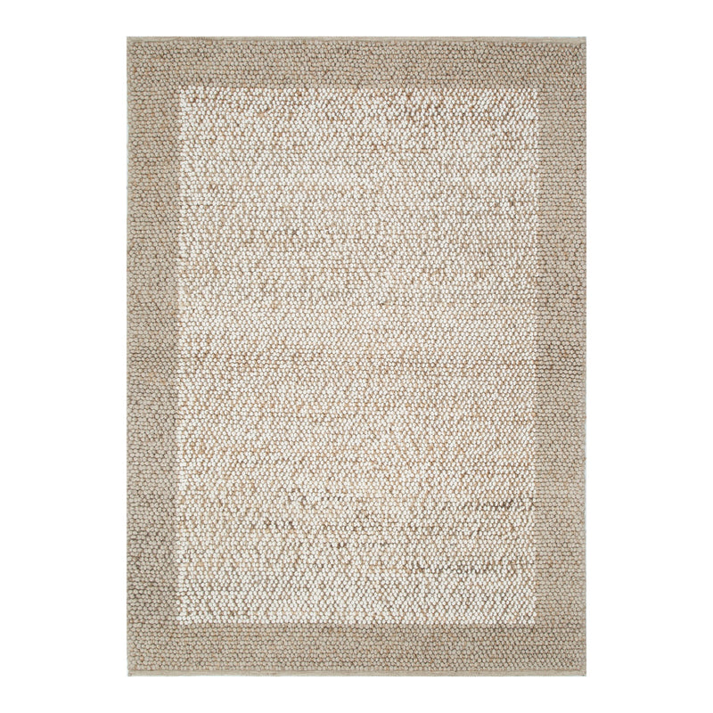 Natural weave Plain Border Cream Beige Rug