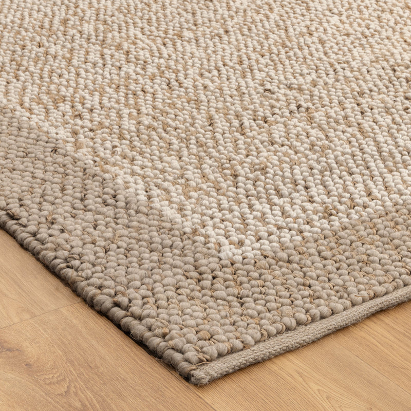 Natural weave Plain Border Cream Beige Rug