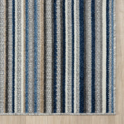 Fascination Line Grey Blue Runner Rug