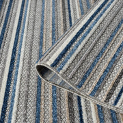 Fascination Line Grey Blue Runner Rug