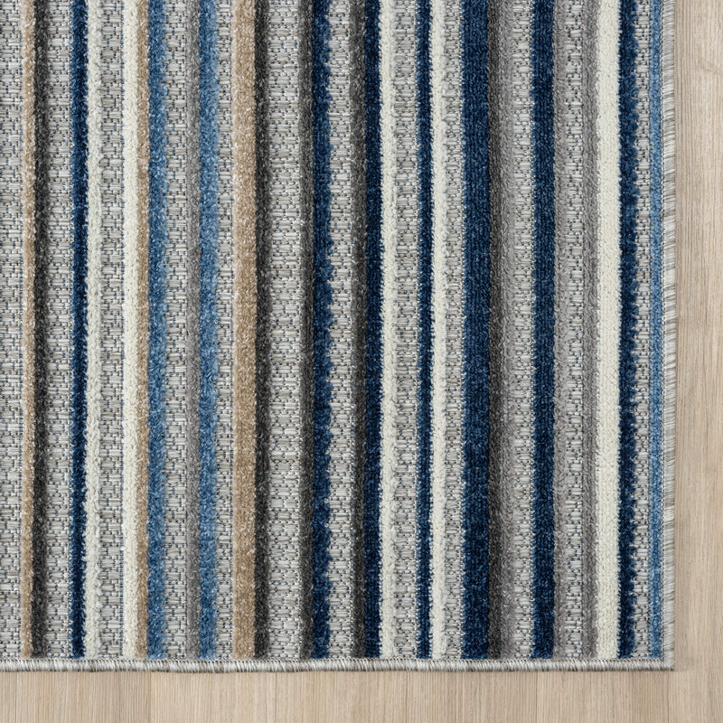 Fascination Line Grey Blue Rug
