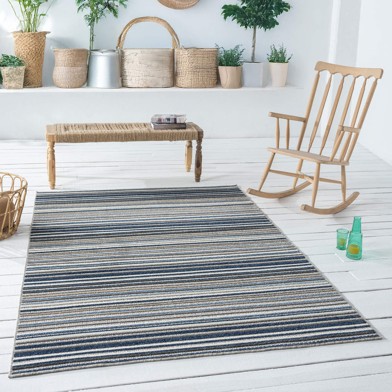 Fascination Line Grey Blue Rug