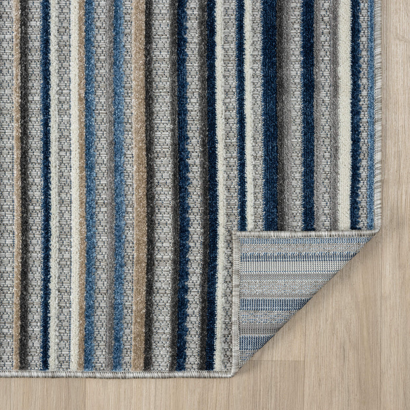 Fascination Line Grey Blue Rug
