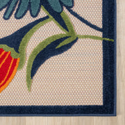 Fascination Flower Red Blue Rug