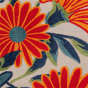 Fascination Flower Red Blue Rug