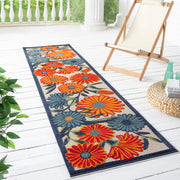 Fascination Flower Red Blue Rug