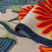 Fascination Flower Red Blue Rug