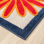 Fascination Flower Red Blue Rug