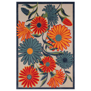 Fascination Flower Red Blue Rug