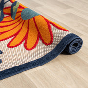 Fascination Flower Red Blue Rug