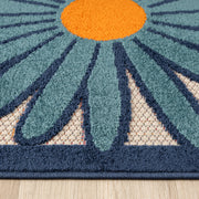 Fascination Flower Red Blue Rug