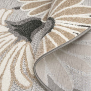 Fascination Flower Silver Round Rug