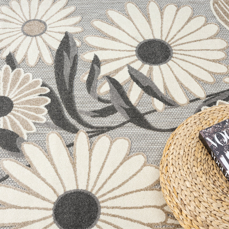 Fascination Flower Silver Rug