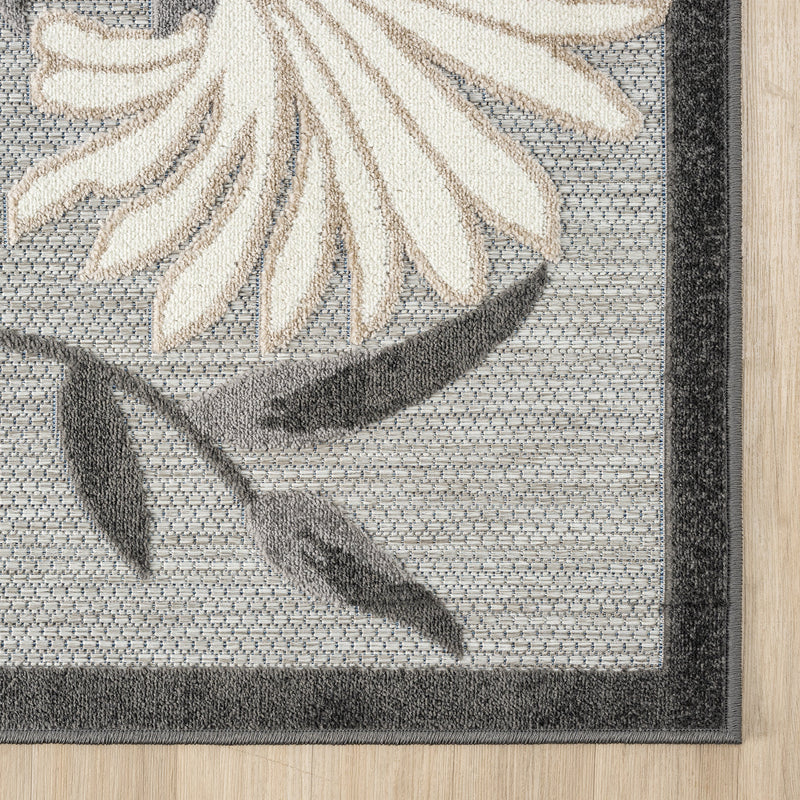 Fascination Flower Silver Rug
