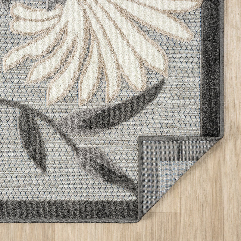 Fascination Flower Silver Rug