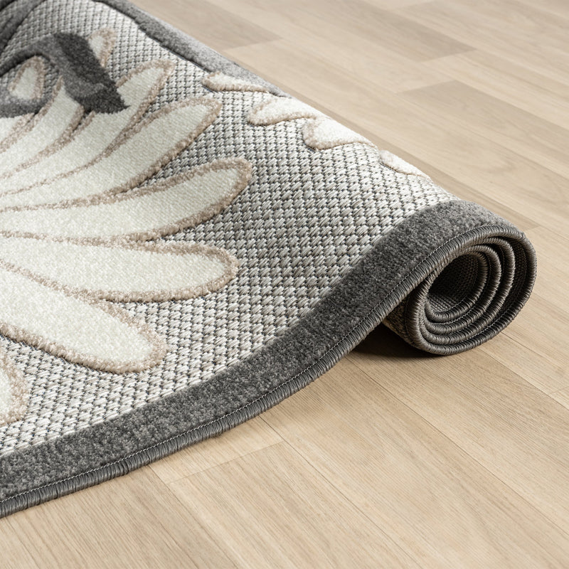 Fascination Flower Silver Rug