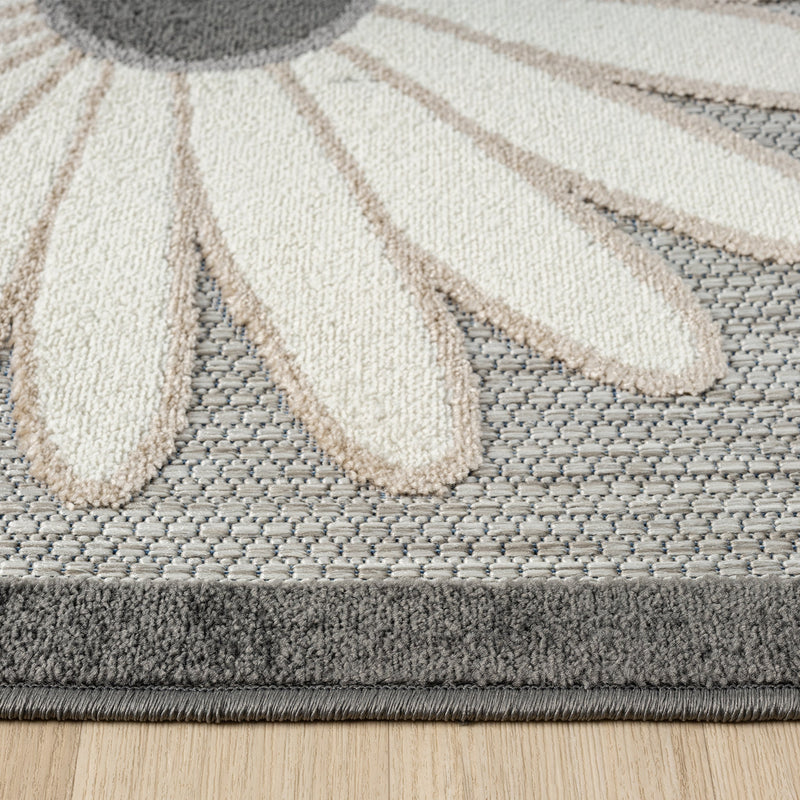 Fascination Flower Silver Rug