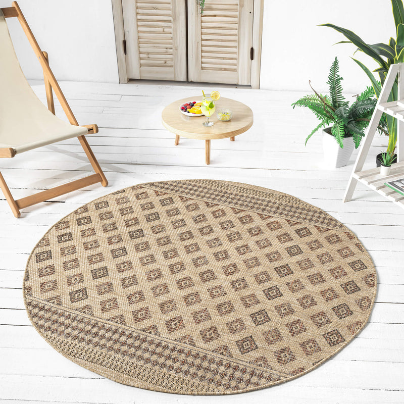 Paseo Saunter Fawn Round Rug