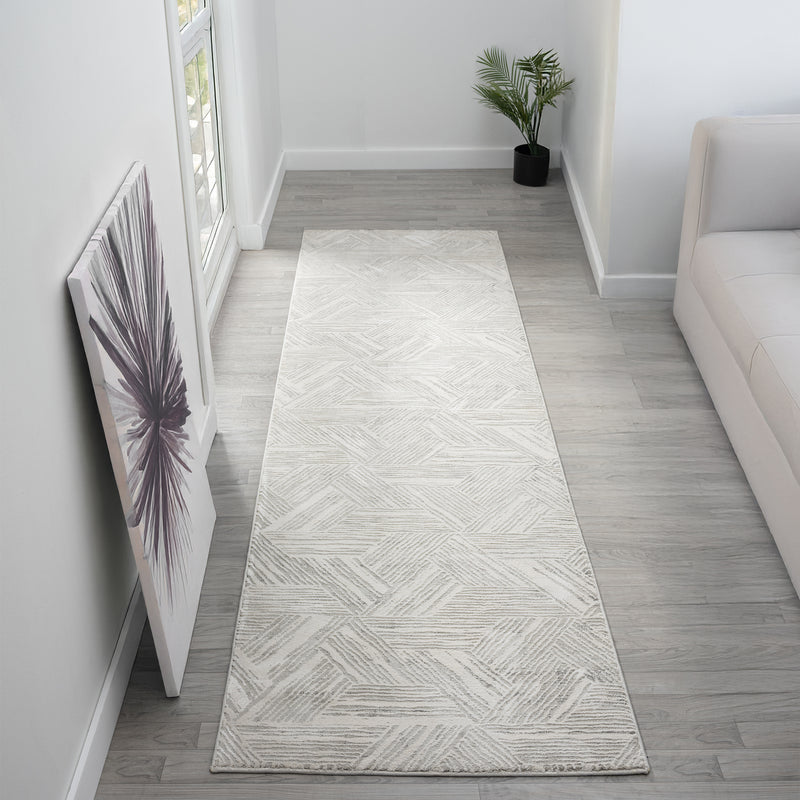 Portise Cortland Light Grey Runner Rug