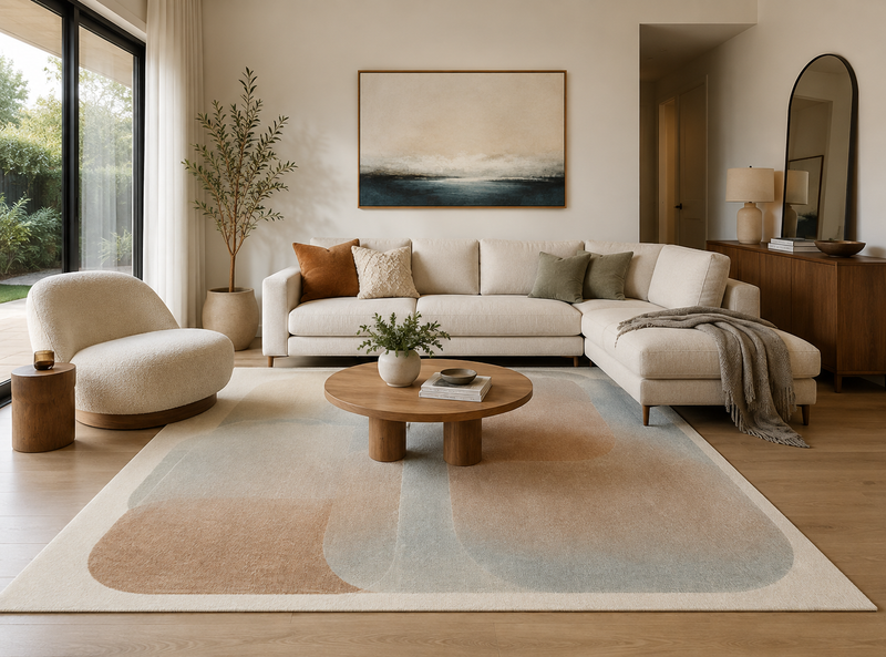 Power Artisan Rust Blue Rug