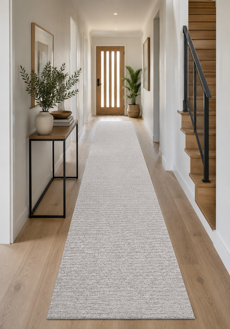 Relief Angelite Grey Runner Rug