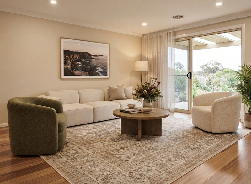 Rich Historical Ivory Rug