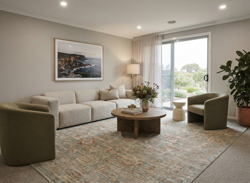 Rich Impressive Aqua Rug