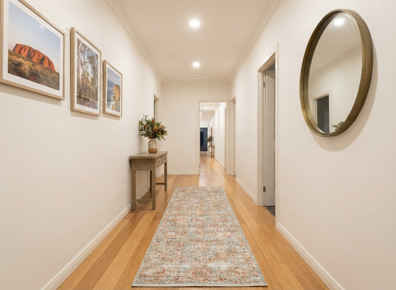 Rich Impressive Aqua Runner Rug