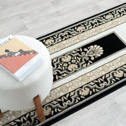 Royal King Black Cream Runner Rug