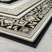 Royal King Black Cream Runner Rug