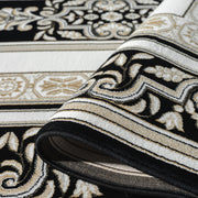 Royal King Black Cream Runner Rug