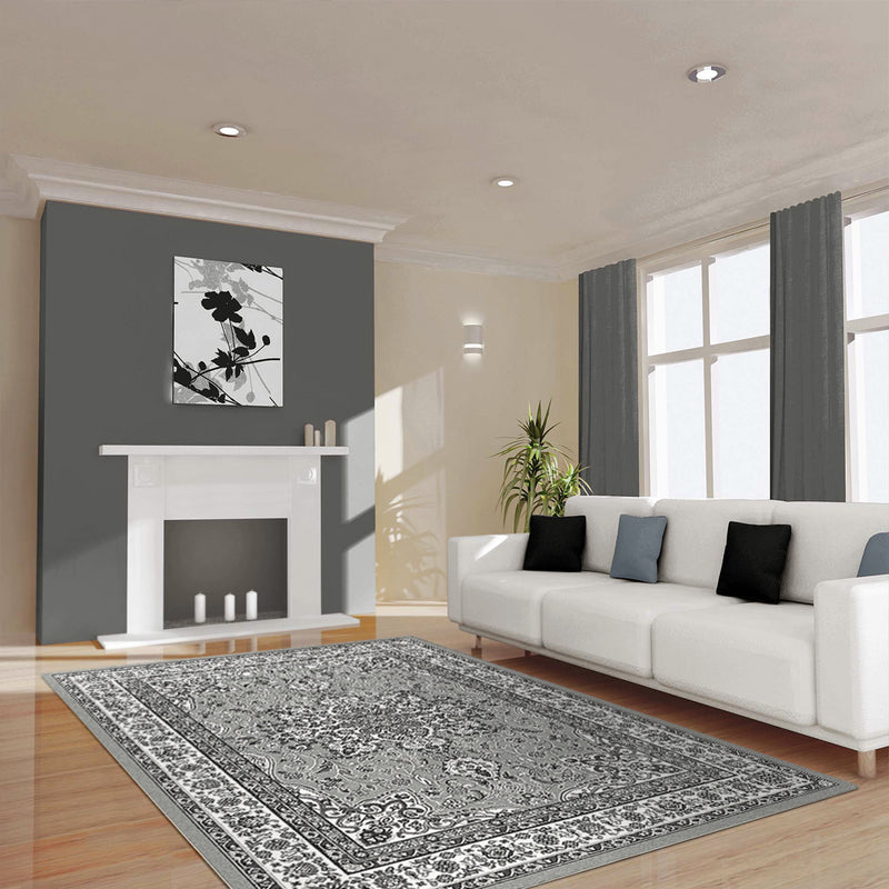 Medori Classic Traditional Grey Rug